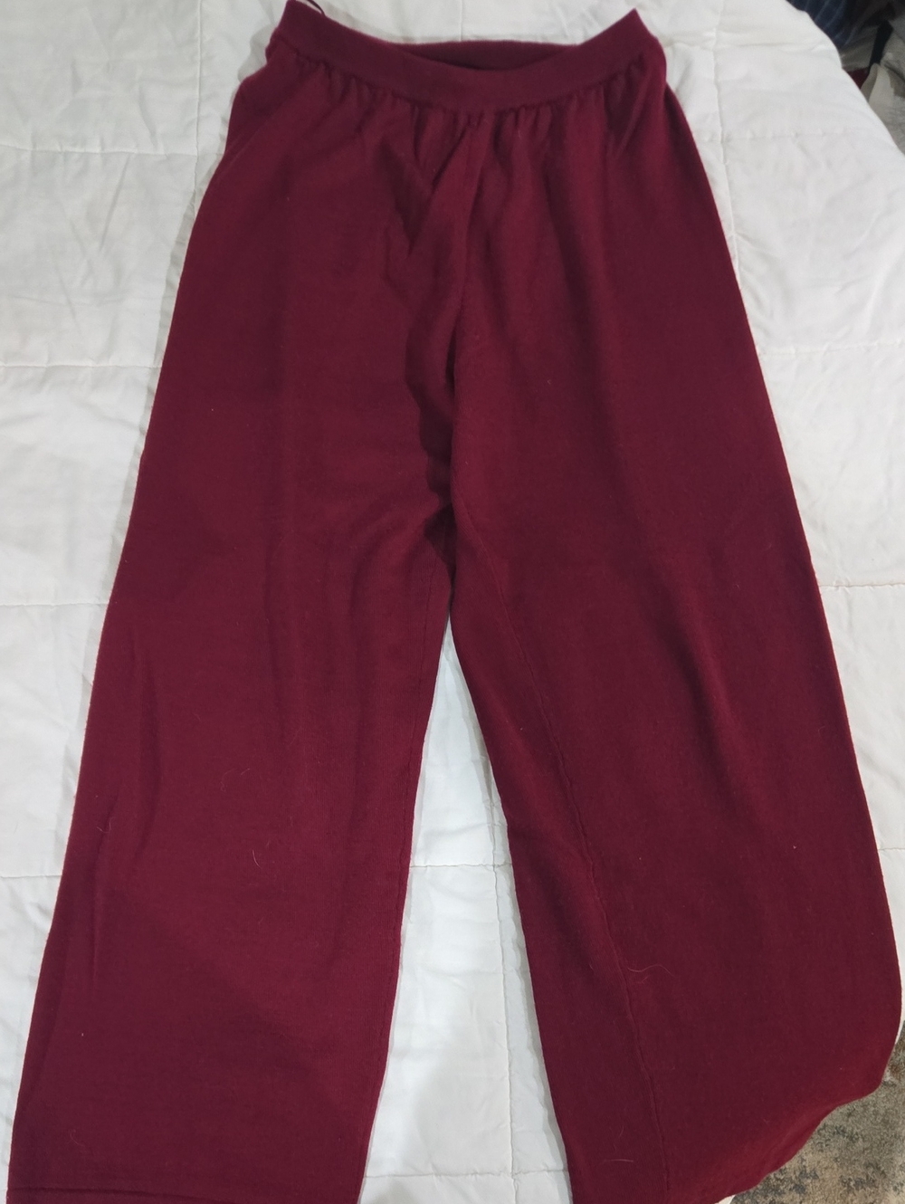 Lord & Taylor Maroon Wide-Leg Sweatpants